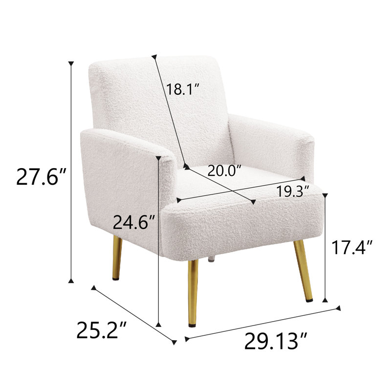 Fauteuil de 29,13 po de large Oressa, Peluche beige