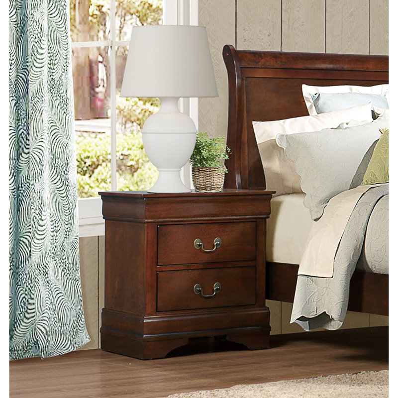 Table de chevet 2 tiroirs Brown Cherry