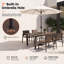 Ensemble de salle à manger d'extérieur de 5 pièces avec trou pour parasol-1208659233