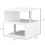 Table d'appoint de 20 po en forme de S, côté blanc moderne avec rangement, et polyvalente élégante pour différents espaces