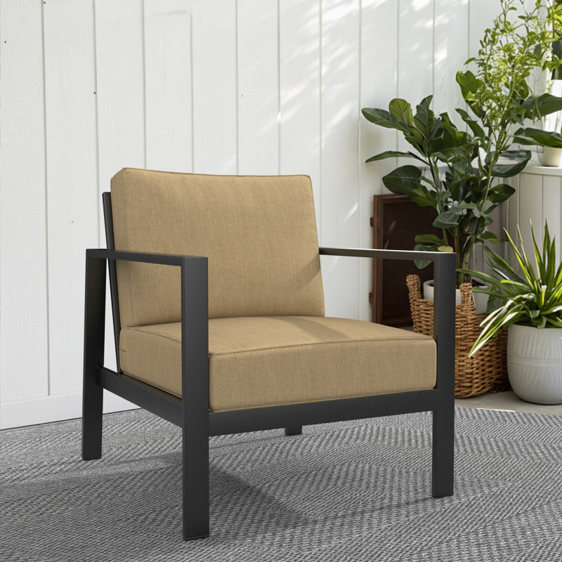 Outdoor Sunbrella Lounge Chair Cushion, Canvas Heather Beige Sunbrella® Canvas