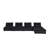 Aveline 120"W Black Velvet 5 Pc Sectional Sofa Ottoman-1504118387-1504118384-1504118398