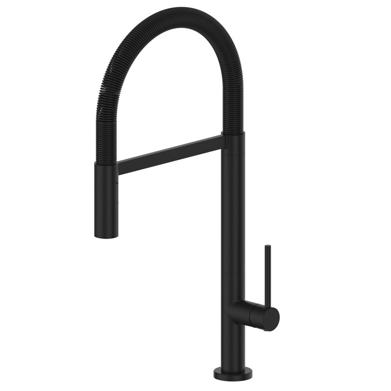 ZLINE Pull Down Single Handle Kitchen Faucet with Side Spray and Accessories, Matte Black