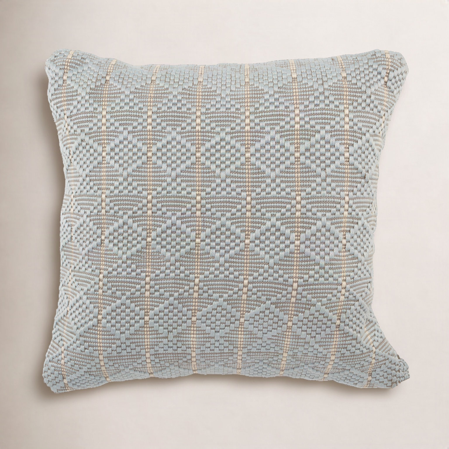 Levon Embroidered Indoor/Outdoor Throw Pillow, Light Blue/Gray, Polyfill