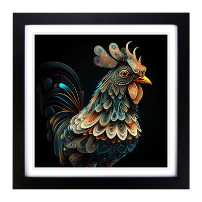 Chicken Ornamental Art - Framed Print