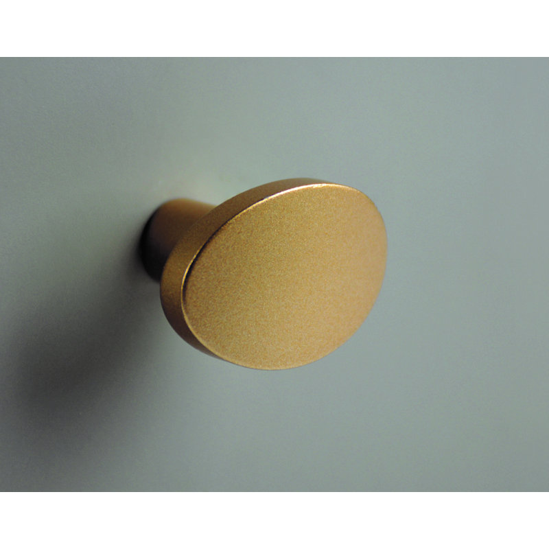 1 1/8" Length Oval Knob, Champagne Bronze