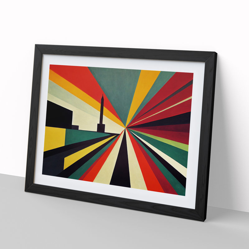 Stunning Skyline Architecture Abstract - Single Picture Frame Print, Black Framed, 46cm H x 64cm W x 2cm D