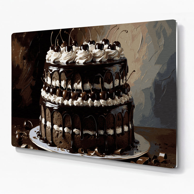 Art mural en métal noir Desserts, H 11 po x l 14 po