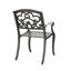 Ensemble de 2 chaises de jardin en aluminium moulé cuivré avec porte-gobelets, fini patiné et antirouille, assise confortable, dossier moelleux effet nuage, pour terrasse.
