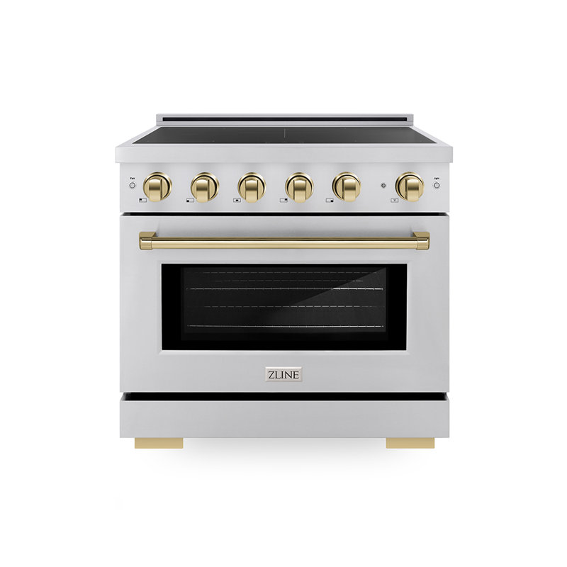 ZLINE Autograph 36 in. Paramount Induction Range with 5 Element Cooktop , Polished Gold