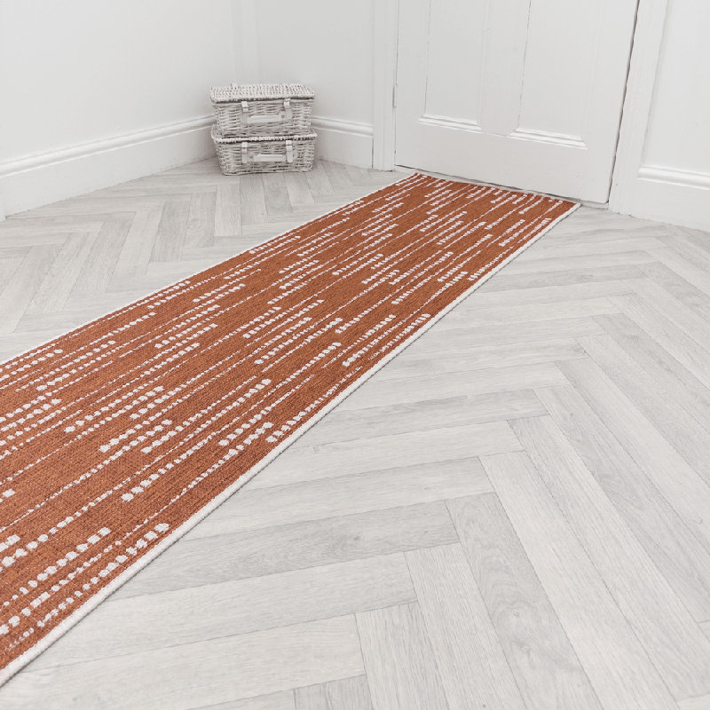 Runner Geometric Flatweave Area Rug, Runner 70 x 180 cm