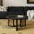 31.5" Black Solid Wood Round Coffee Table