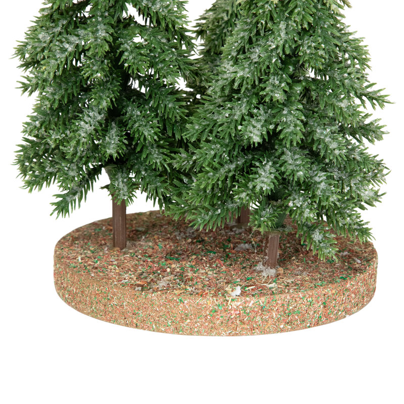 Icy Downswept Pine Trio Of Trees Christmas Decoration - 8" - Unlit