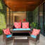 Pe Patio 4: chaise d'extérieur, table d'appoint, coussins, structure solide, hydrofuge, brun conversation: 4, fabrication, résistant à la décoloration,