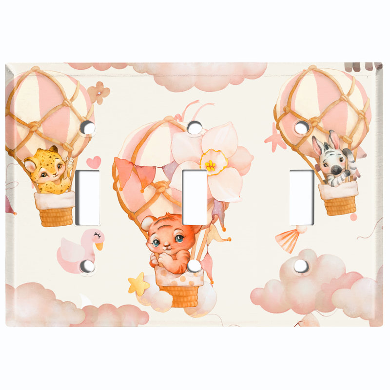 Plaque murale mignonne avec interrupteur à bascule 3 lumières