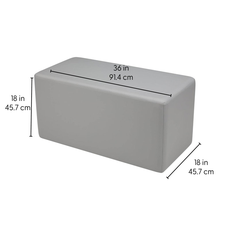 Pro Series Upholstered Rectangle Ottoman 18" Height, Teal