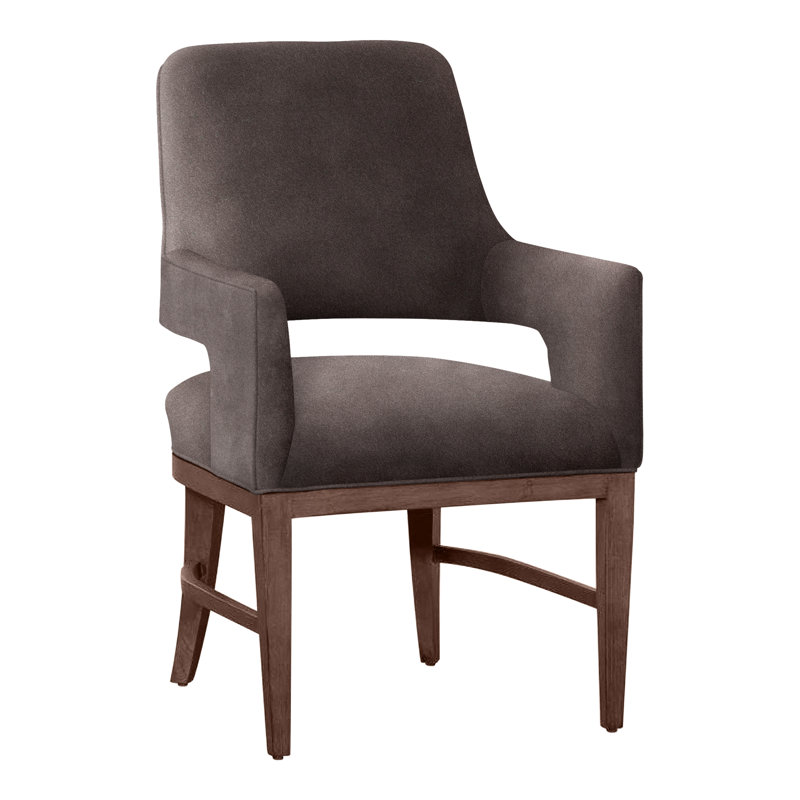 Chaise avec accoudoirs Josie, Noyer, Vison 9953