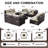 9-Piece PE Wicker Patio Conversation Set with Rectangular Fire Pit Table, Modular Sectional, Dual-Fuel, 60,000 BTU-1917318686-1917318880