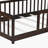 Espresso Rubber Wood Watsons Floor Bed With Fence (No Door) And Safety Guardrails-1594962279