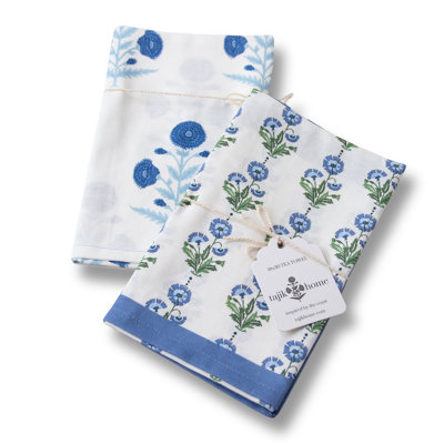 Amalthea And Serafina Block Print Tea Towels (Set Of 2)