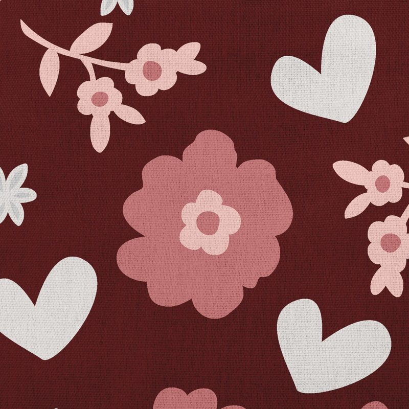 Housse et insert pour coussin décoratif décoratif Flowery Love Valentines, Rouge