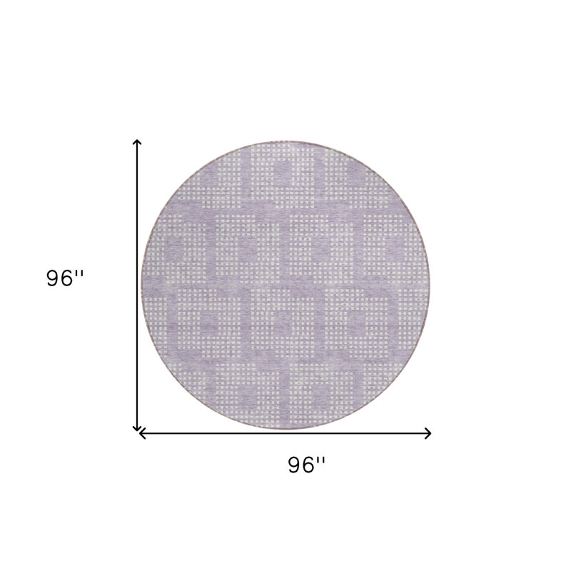 Tapis rond lavable et ivoire 8 po