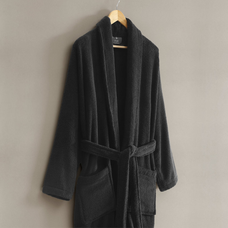 Egyptian Cotton Bathrobe, XS/S, Black