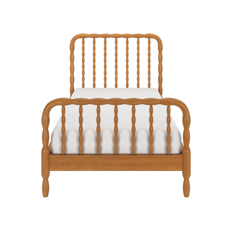 Lind Spindle Solid Wood Bed, Twin, Pecan