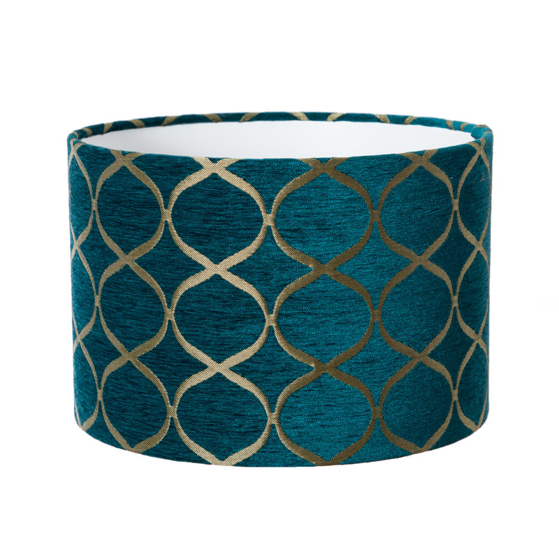 Velvet Drum Lamp Shade ( Screw On ), 20cm H x 30cm W x 30cm D, Teal