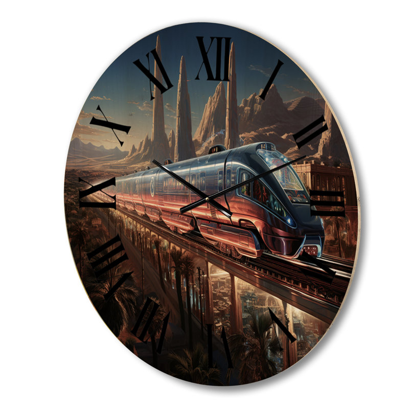 Horloge murale en bois massif Laini, Grand