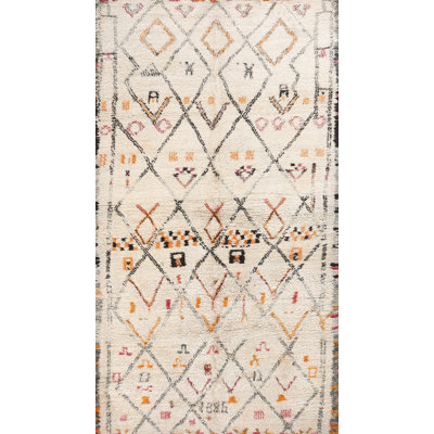 Tapis tribal marocain rétro Beni Ourain