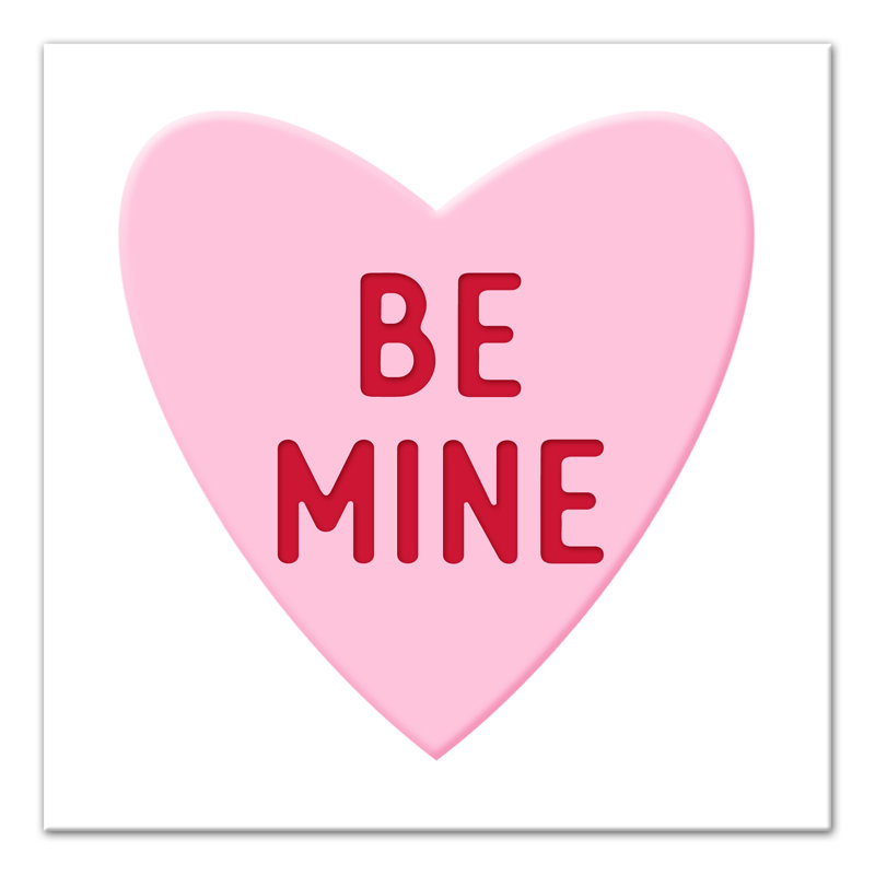 « be mine de bonbons cœur »-impression sur toile tendue, H 16 po x l 16 po x P 1,25 po