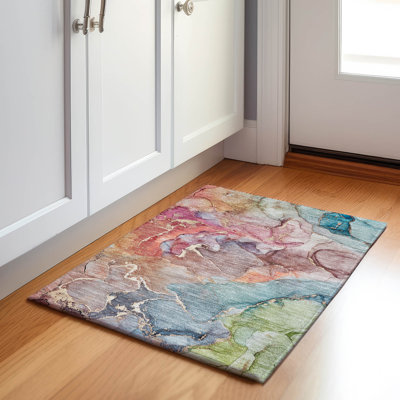 Premium Machine Washable Cerrito AMF500 Blue Rug