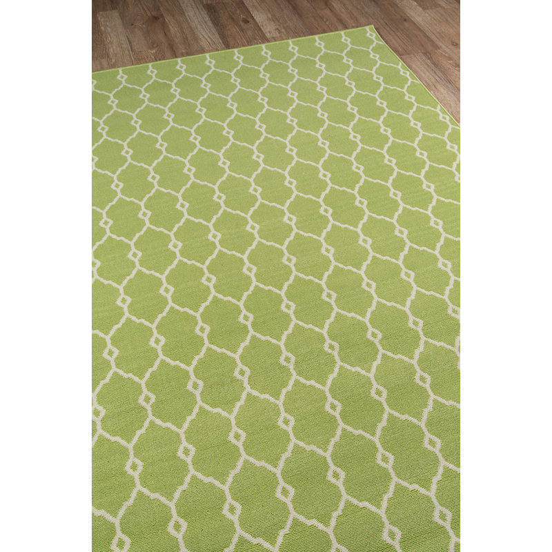 Tapis intérieur / extérieur vert Yepez, Tapis de couloir 2 pi 3 po x 7 pi 6 po