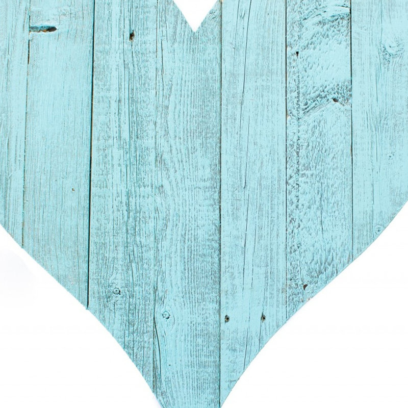 Décoration murale 24 "en bois récupéré turquoise, H 18 po x l 18 po x P 1 po, Turquoise