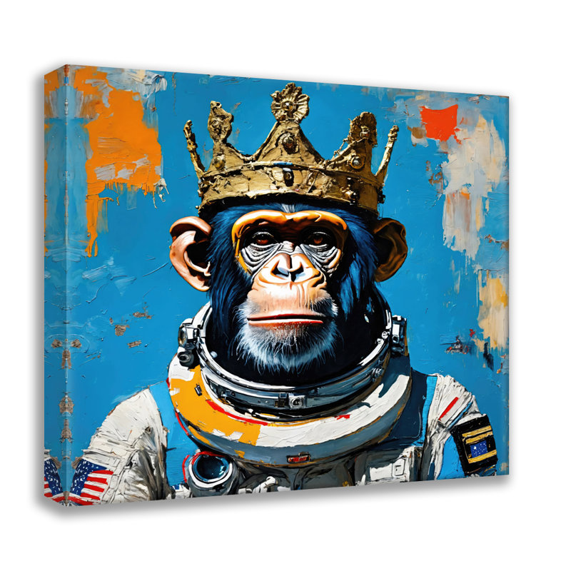 Spacechimp 1-Hommage-Basquiat, estampe numérique sur toile tendue avec châssis, H 24 po x l 24 po