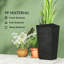 Space-saving Modern Black Planters, Polypropylene, Indoor Outdoor Use