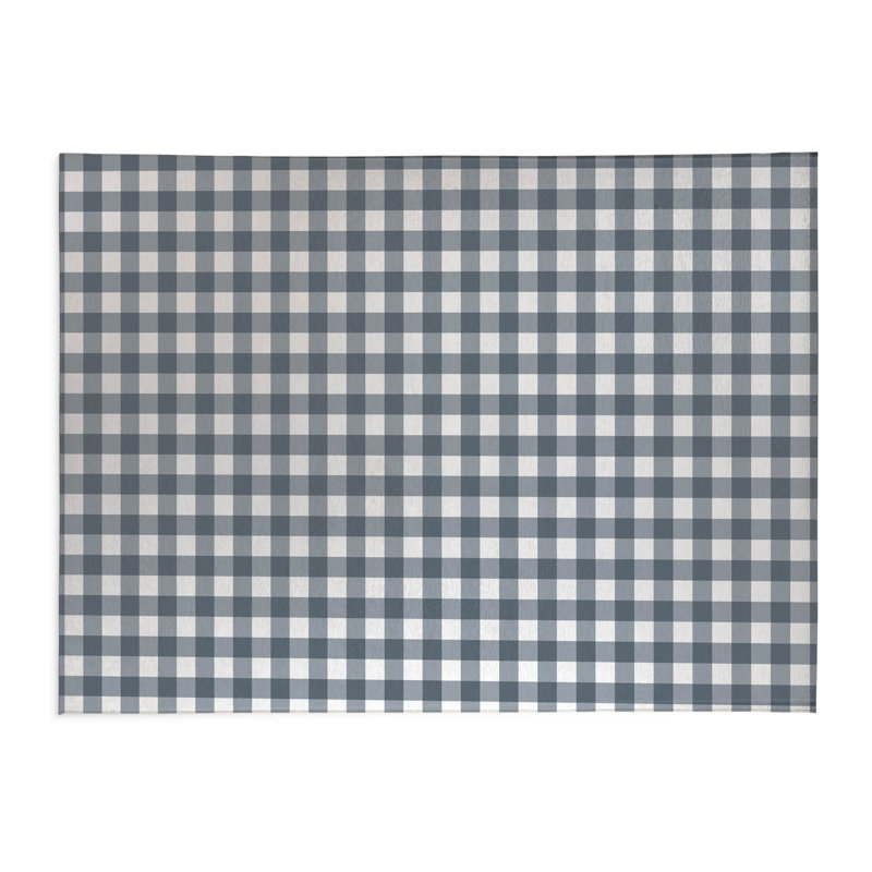 Proper Gingham Kids Play Mat, Blue, Rectangle 2' x 3'