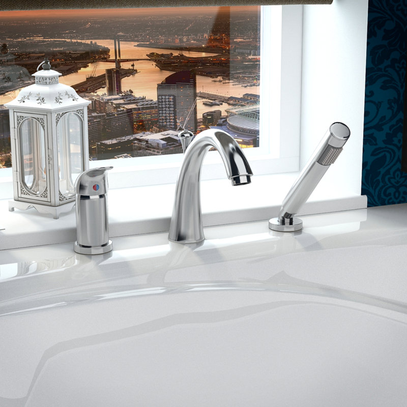 1 Handle Deck Roman Tub Faucet with Diverter