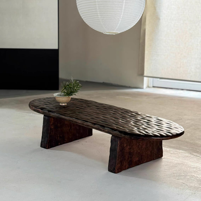 Table basse en bois massif Wabi-sabi