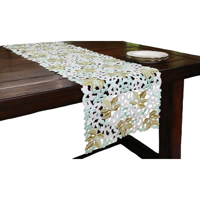 Vineyard Embroidered Cutwork Table Runner