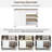  Multi-Functional Storage Island Vanity Console with Glass Display Shelves and Reversible Top, White