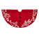 Handmade Christmas Tree Skirt in Felt - Branches and Stars on Red - 60"
