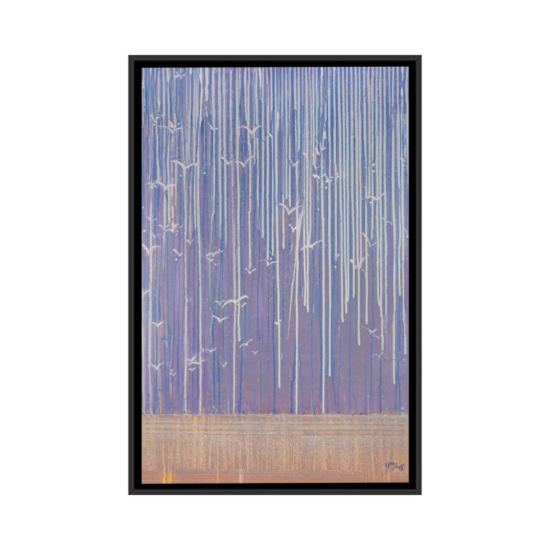 « gulls », impression sur toile, H 26 po x l 18 po x P 1,5 po, Toile avec cadre noir, Pas de tapis
