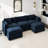 Modern Chenille Loveseat Sofa Couch With Ottoman-1360277067-1360277079