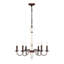 Luminaire suspendu rétro blanc et rouille avec luminaire suspendu 6 lumières (E12 sans ampoule incluse) pour salle à manger, vestibule, cuisine, chambre à coucher, salon, salle de conférence, bureau à domicile