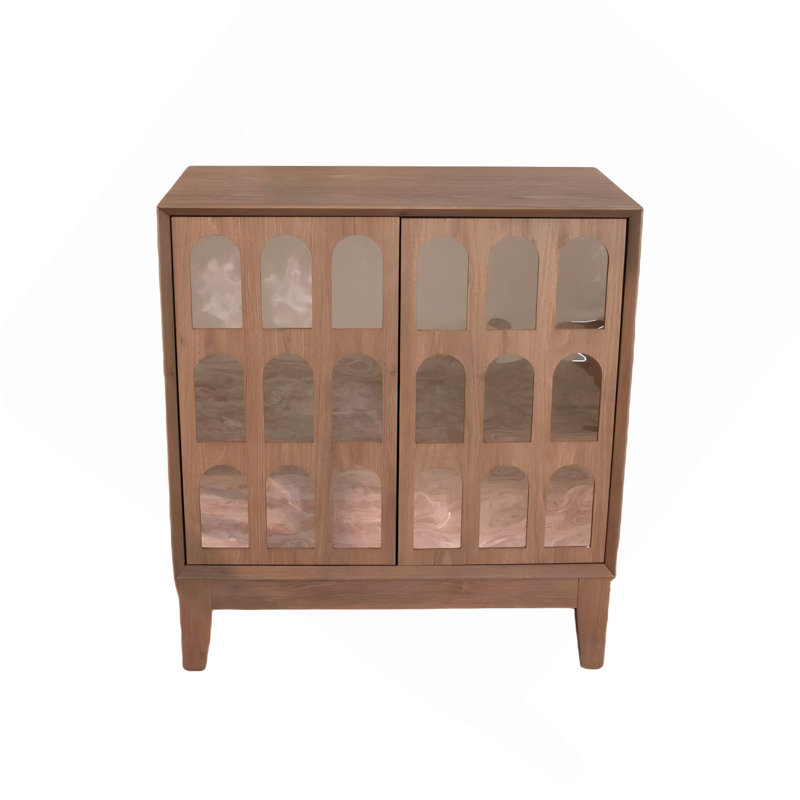 Sideboard Buffet, Mid Century Modern Storage Cabinet With Doors And Shelves, Boho Style Wooden Buffet Cabinet For Living Room