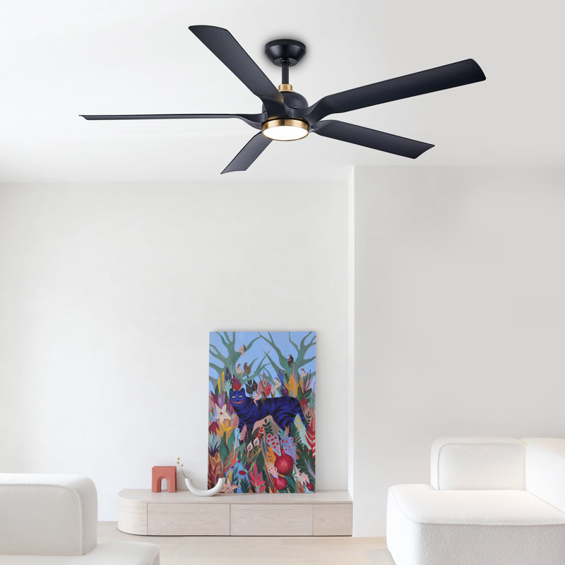 Kaveesh 60'' Ceiling Fan with LED Lights, Black