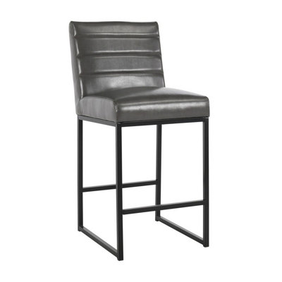 Zaahid Upholstered Faux Leather Counter Stool