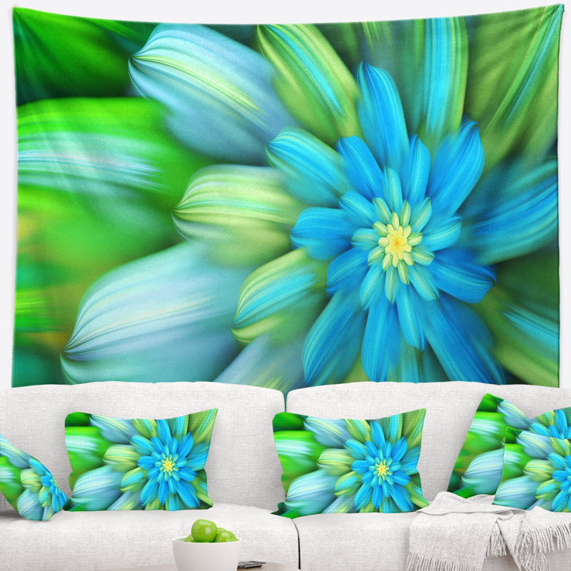 Tapisserie florale florale verte, H 68 po x l 80 po